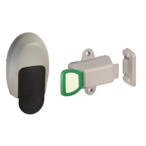 Tirador vertical sin cerradura, pulsador de emergencia y cerradero Coldtech